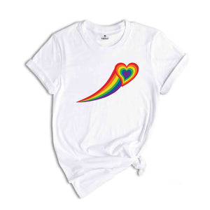 Rainbow Heart Shirt, Pride Heart Shirt, LGBT Shirt, LGBT Shirt Funny, Women Pride Tee, Gay Heart Shirt