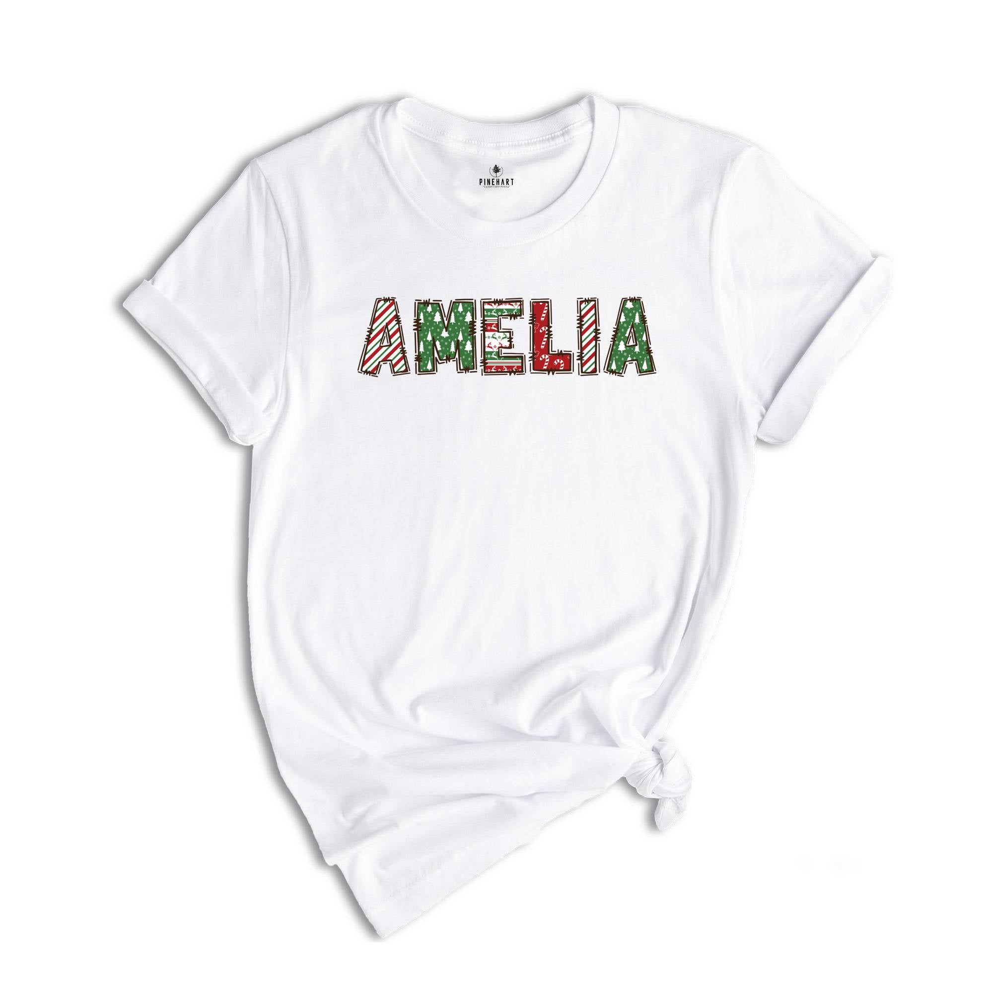 Custom Christmas Name Shirt, Christmas Crew Shirt, Christmas Pajamas Shirt, Christmas Shirt, Custom Name Xmas Shirt, Christmas Letters Tee