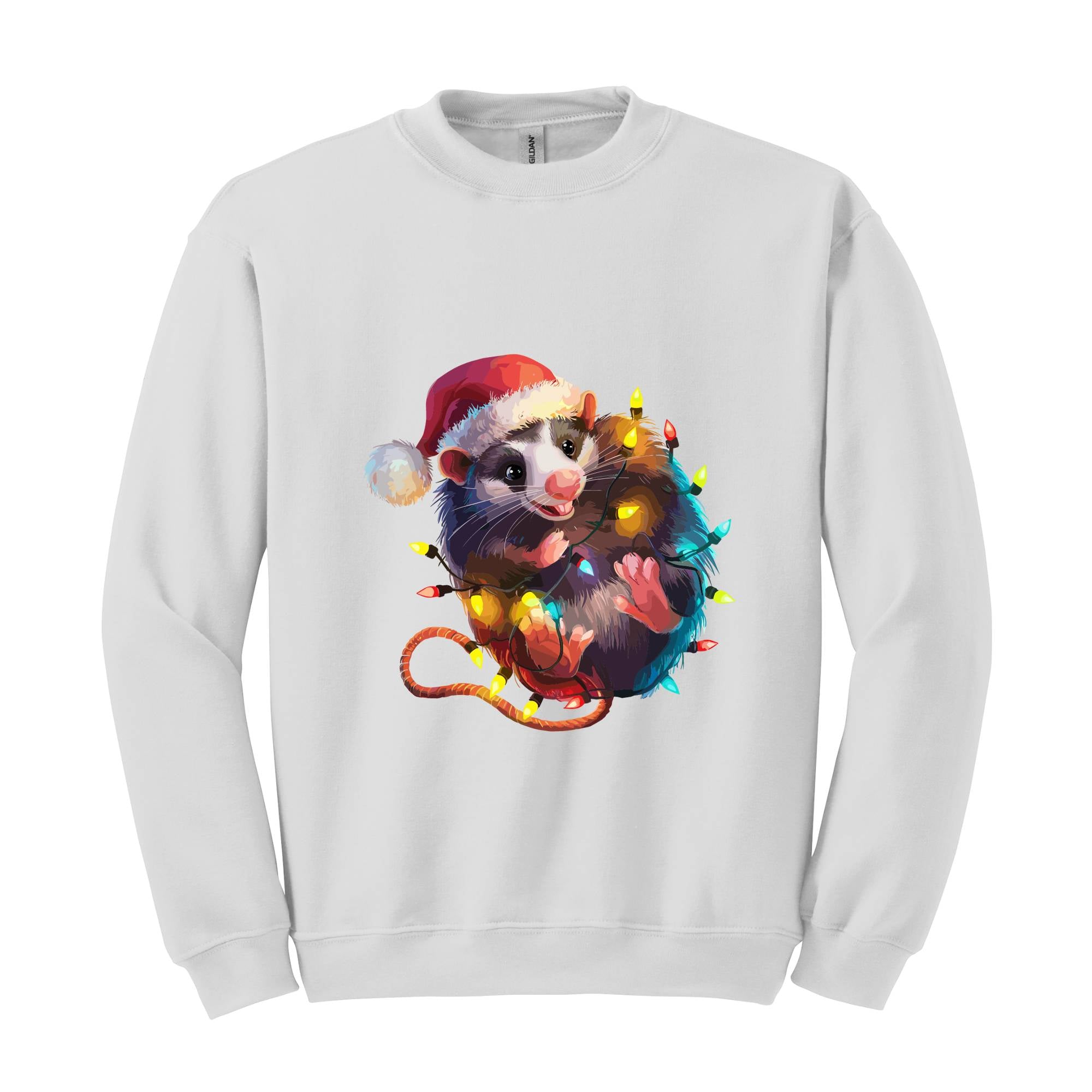 Christmas Opossum sweatshirts, Opossum tangled xmas lights, Ugly Christmas sweaters, holiday sweatshirts, funny Ugly xmas sweaters