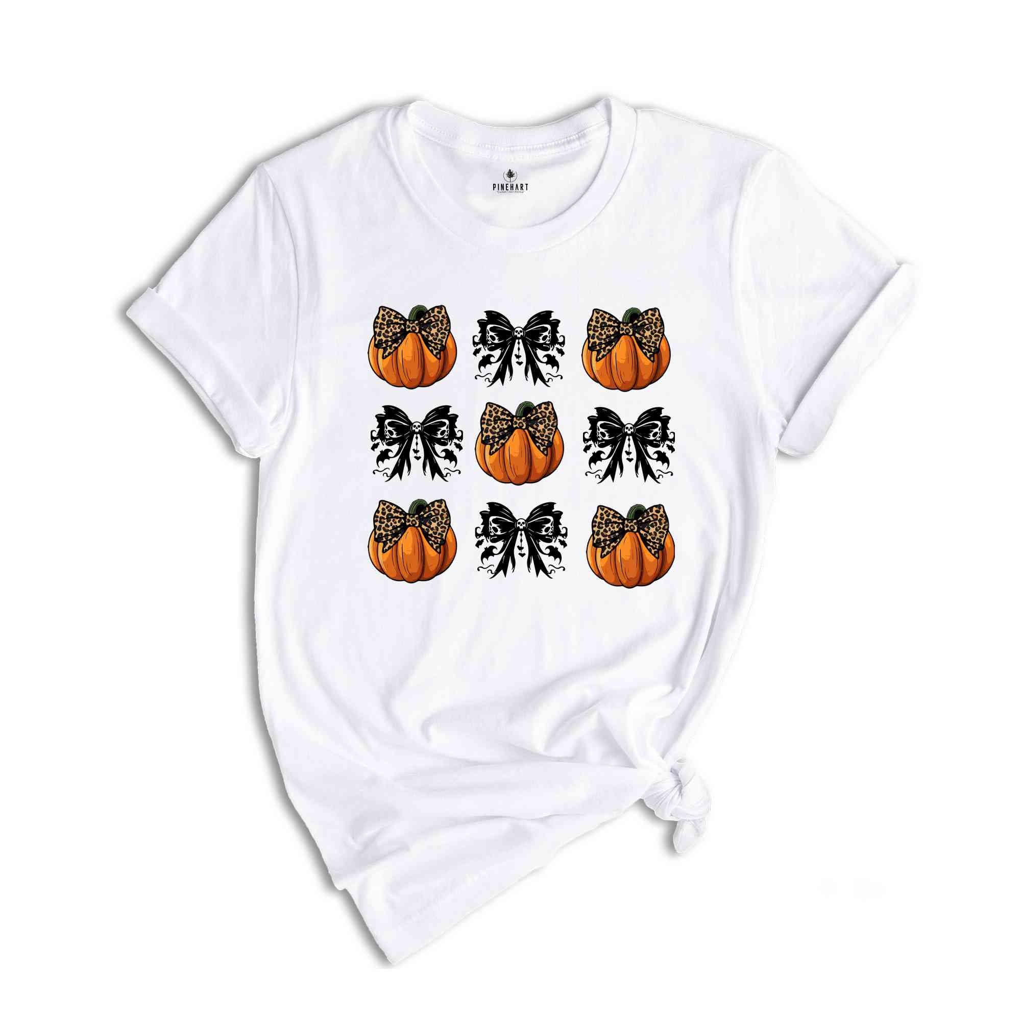 Coquette Bow Aesthetic T-Shirt, Cute Fall Shirt , Thanksgiving Shirt, Pumpkin Shirt, Fall Shirt, Cute Girly Shirt