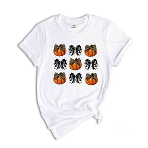 Coquette Bow Aesthetic T-Shirt, Cute Fall Shirt , Thanksgiving Shirt, Pumpkin Shirt, Fall Shirt, Cute Girly Shirt