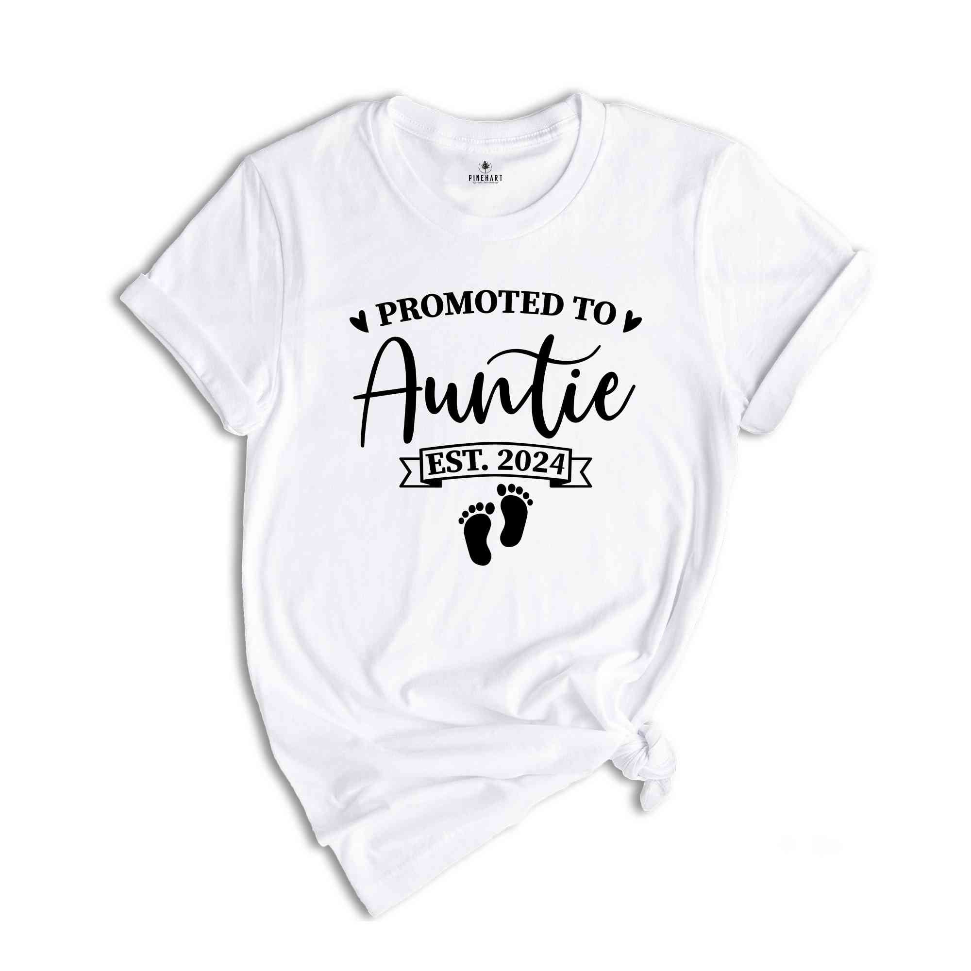 Baby Announcement, Promoted to Auntie, Promoted to Uncle Est. 2024, New Aunt Shirt, New Uncle Shirt, Pregnancy Reveal, Baby Reveal Shirts