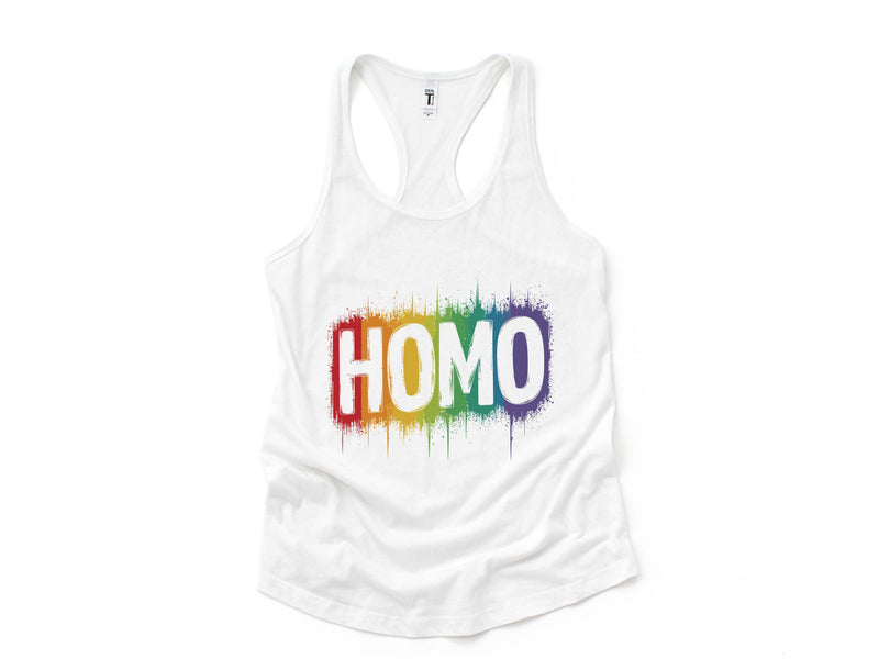 HOMO Sarcastic Queer Tank, Pride Tank Top , Gay Pride Shirt, Pride Shirt, Gay Pride Tank Top, LGBT Pride Shirt