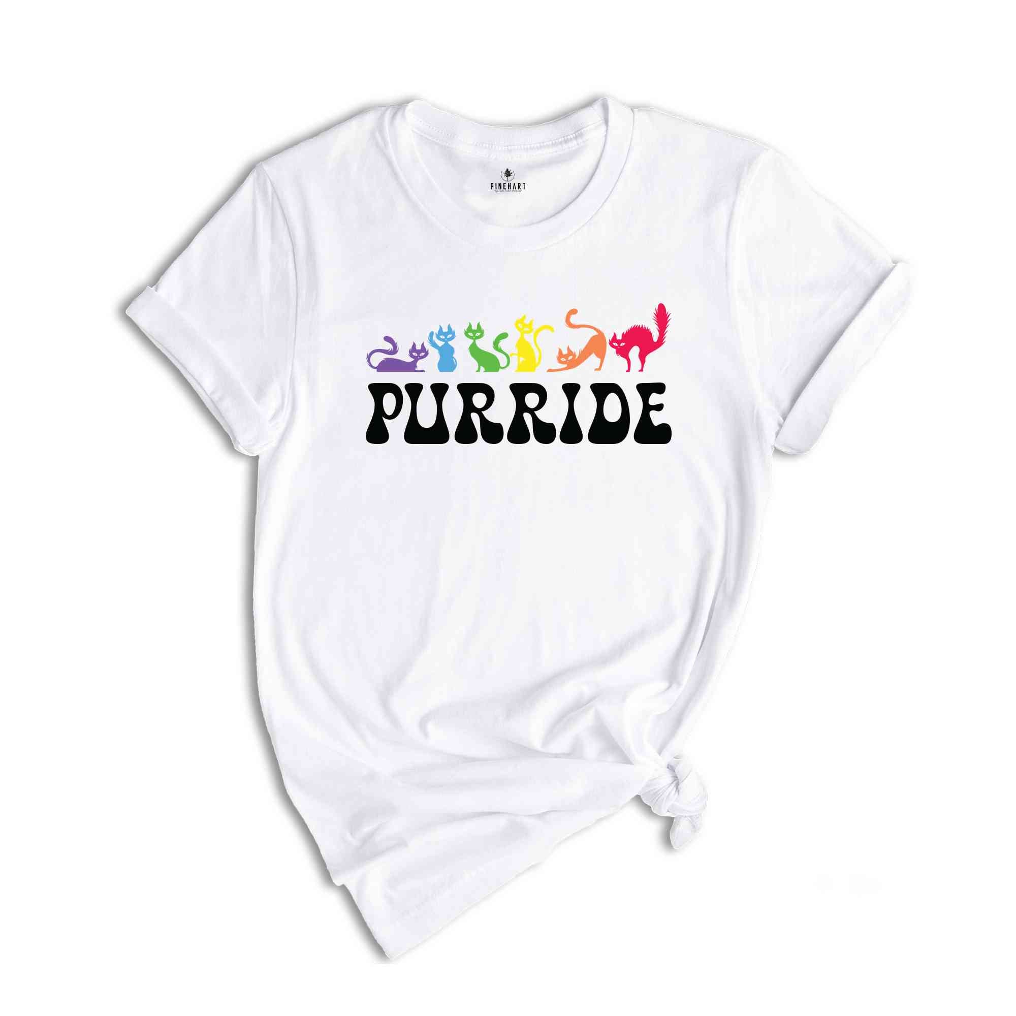 Purride Cat Shirt, LGBT Flag Shirt, Gay Pride Shirt, LGBTQ Shirt, Rainbow Pride Shirt, Cat Lover Gift, Rainbow Cat Shirt, Lesbian Gay Gift