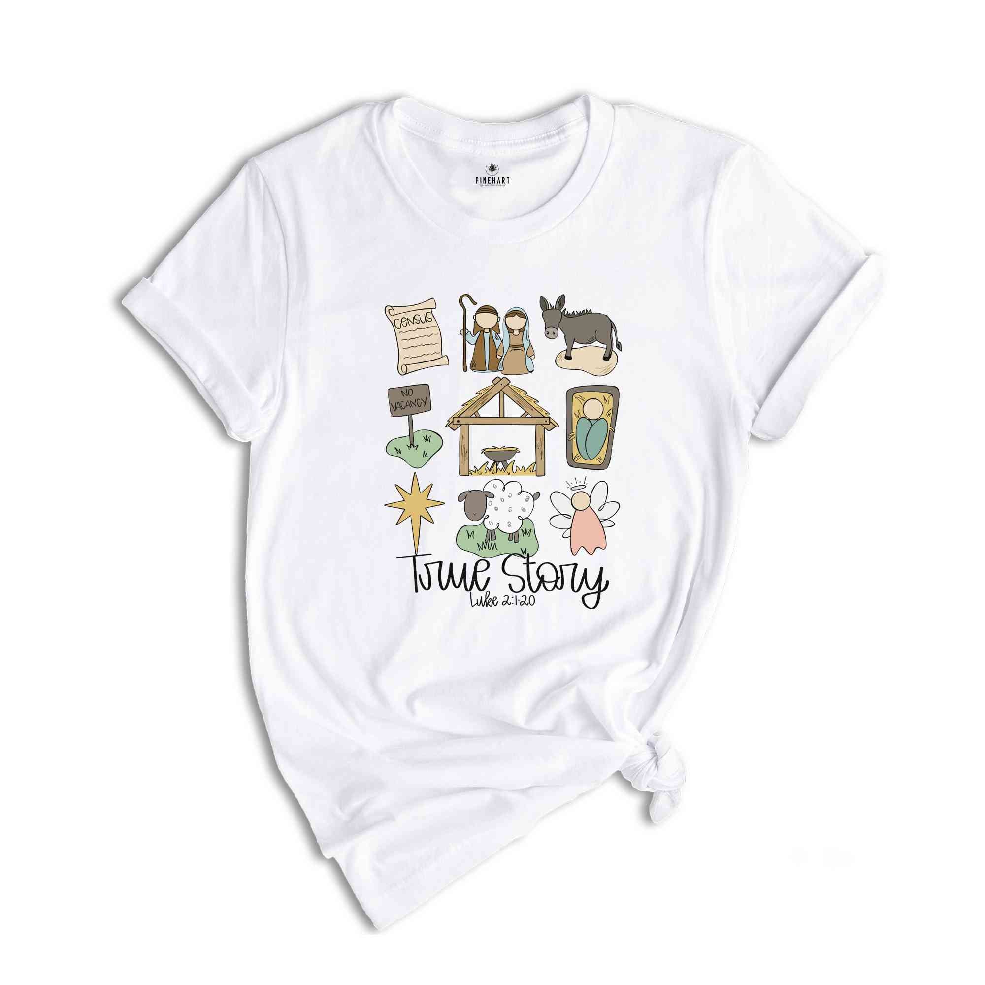 True Story Shirt, Faith Christmas Shirt, Nativity Story Shirt, Religious Christmas, Baby Jesus Shirt, Holly Night Shirt