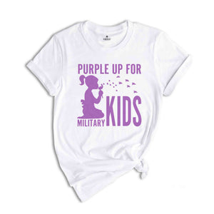 Purple Up for Military Kids Shirt, Military Child Month Awareness Shirt, Military Gifts for Kids, Military Kids Cotton Shirt