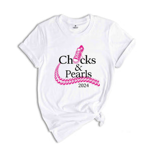 Chucks & Pearls 2024 Election T-Shirt, Kamala Harris Tee, Kamala Harris President 2024 Shirt, Usa Elections Gifts