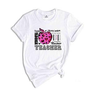 Back To School Shirt , Leopard Teacher Shirt, Teacher Appreciation Shirt, Leopard Apple Teacher Shirt, Kindergarten teacher tee