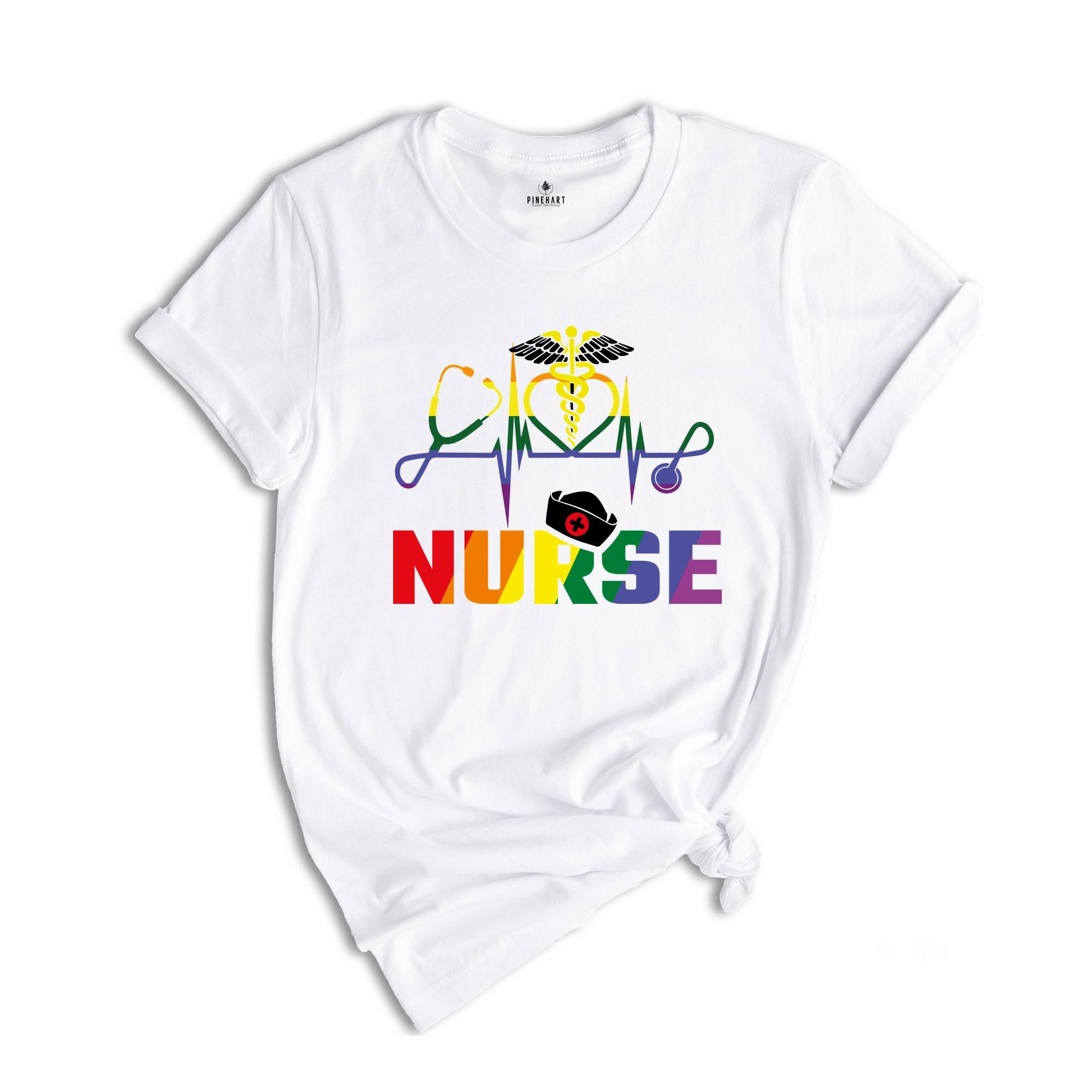 Nurse LGBTQ Gay Pride Rainbow T-shirt, Lgbt Nurse Gift, Gay Pride Tee, Lesbian Shirt, Gay Shirt, Transexual Shirt, Nurse Apparel