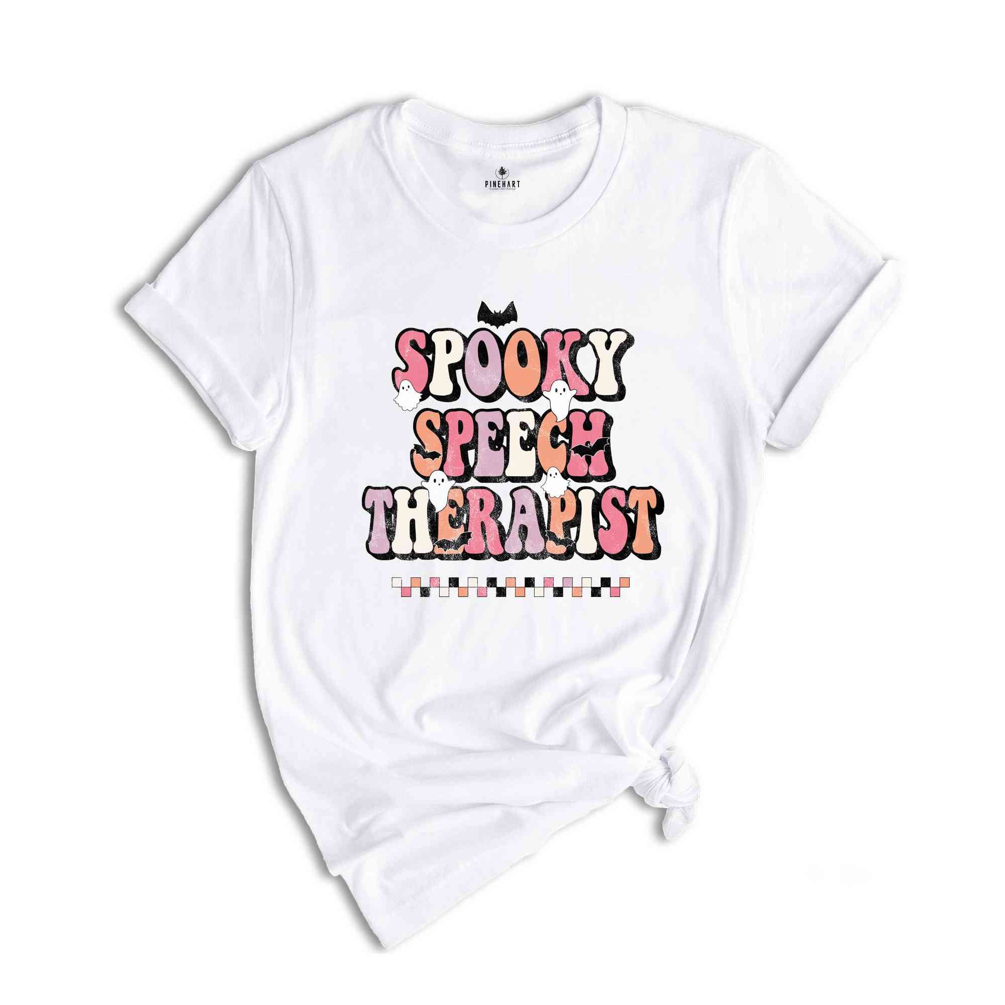 Spooky Speech Therapist Shirt, Colorful Spooky Halloween Shirt, Matching Halloween Speech Therapist Shirt