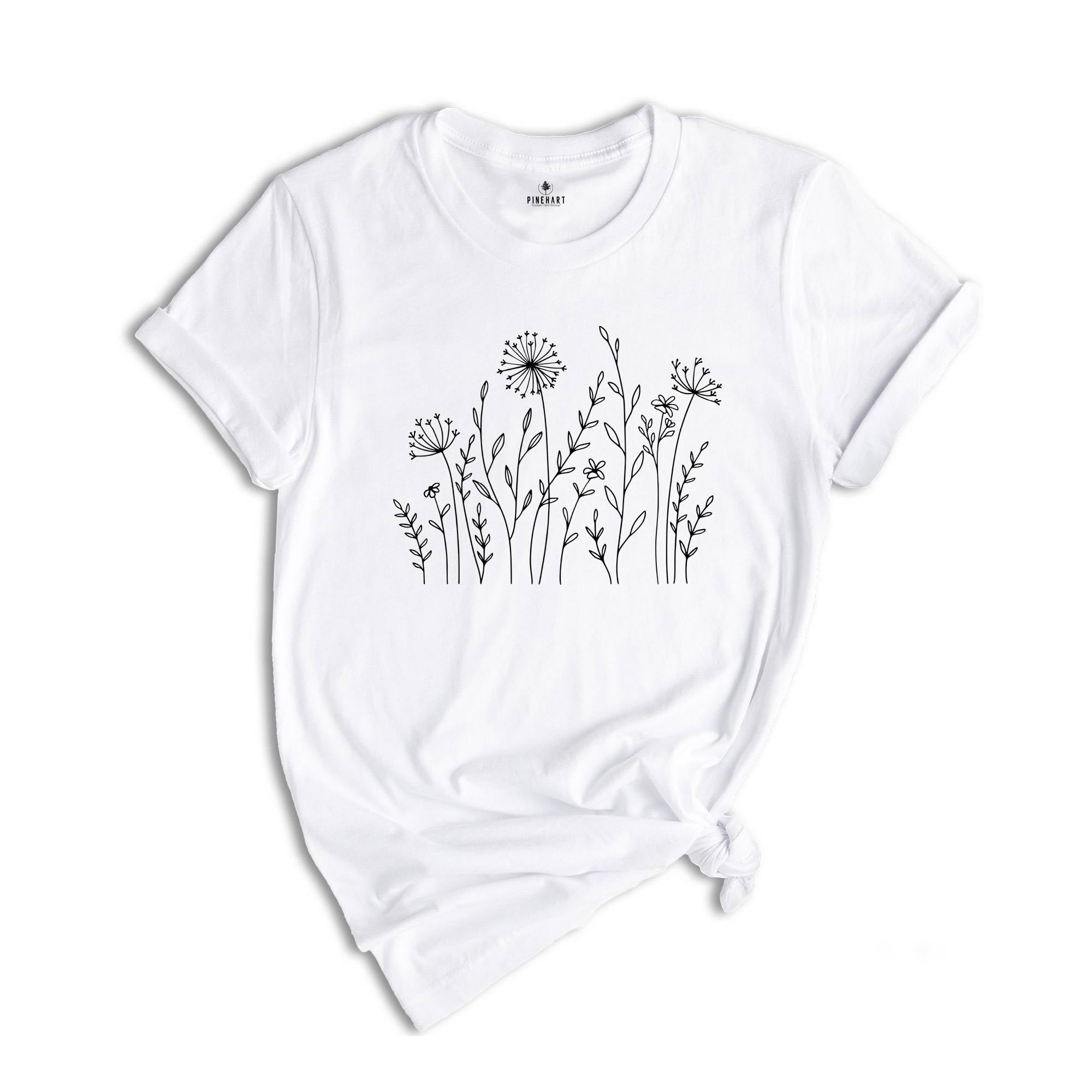 Wildflower Shirt, Wildflowers T-Shirt, Floral T-Shirt, Flower Shirt, Gift for Women, Gift for mom, Ladies Tee, Nature Tee, Flower Lover Tee