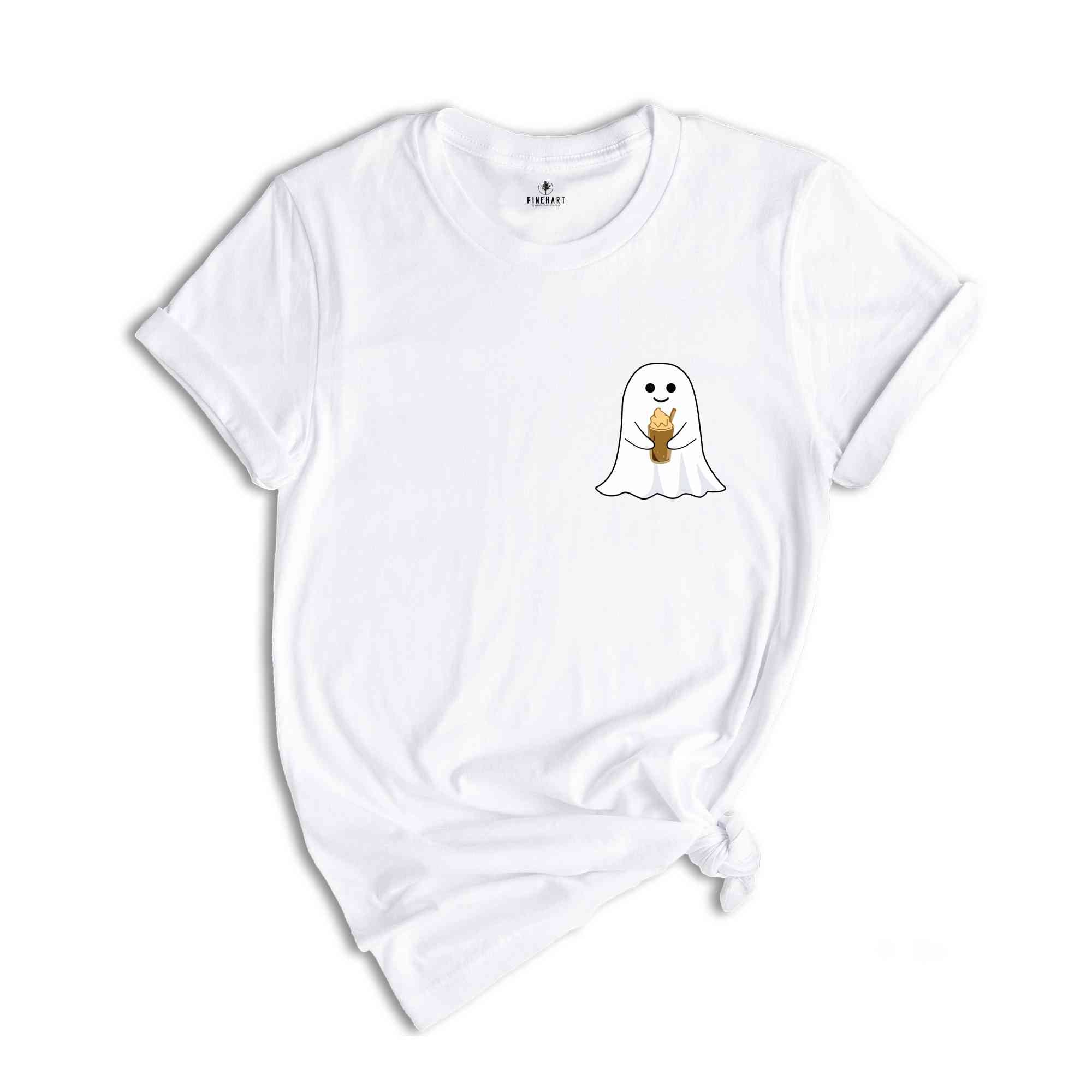 Halloween Pocket Ghost Shirt, Little Ghost Coffee Shirt, Ghost Pocket Shirt, Spooky Season Shirt, Halloween Shirt, Cute Ghost Shirt