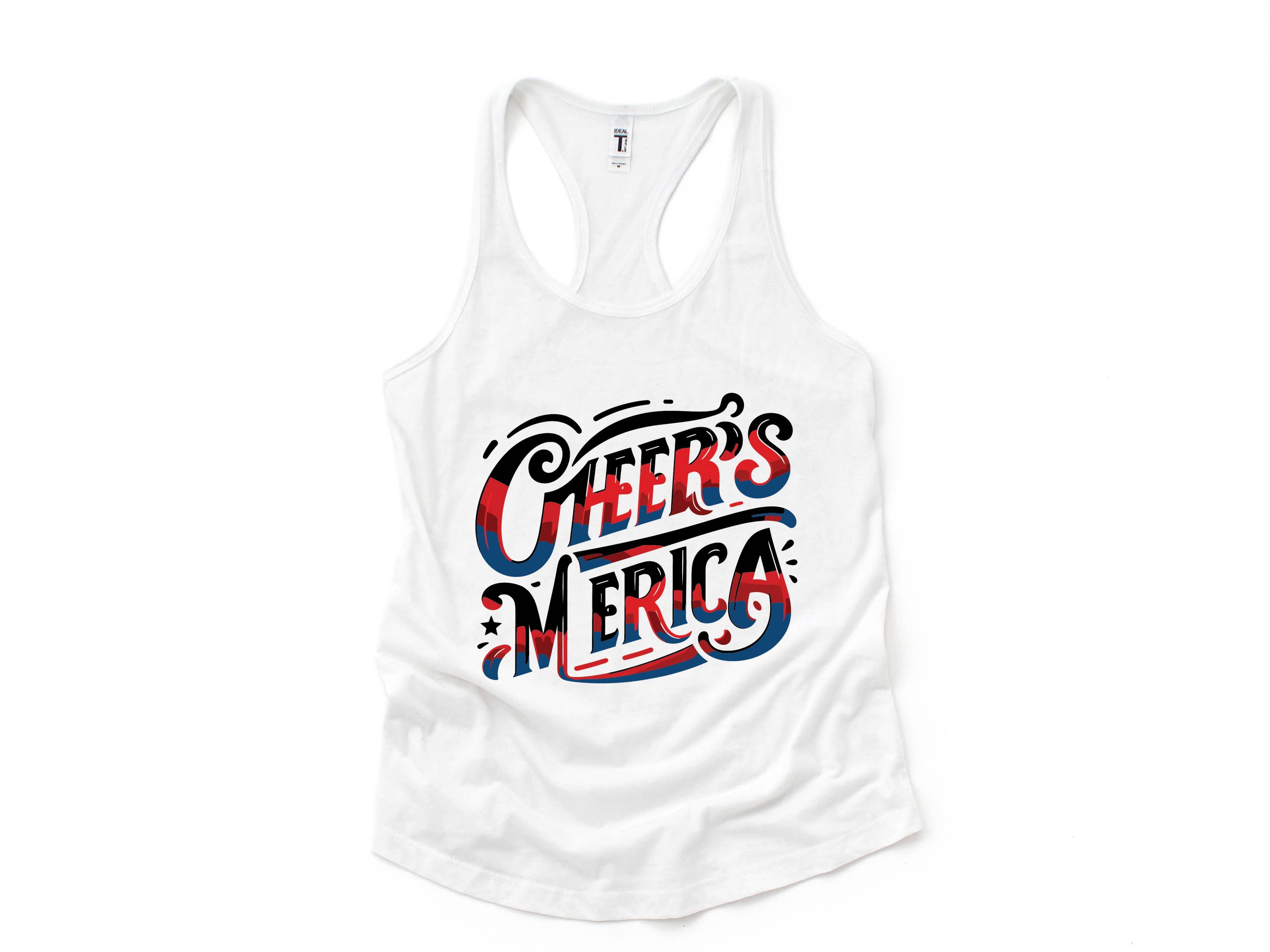 Cheers Merica Tank Top, 4th Of July Tank, Red White And Blue Tank Top, Merica Tank Top, summer tank tops, usa patriotic shirts