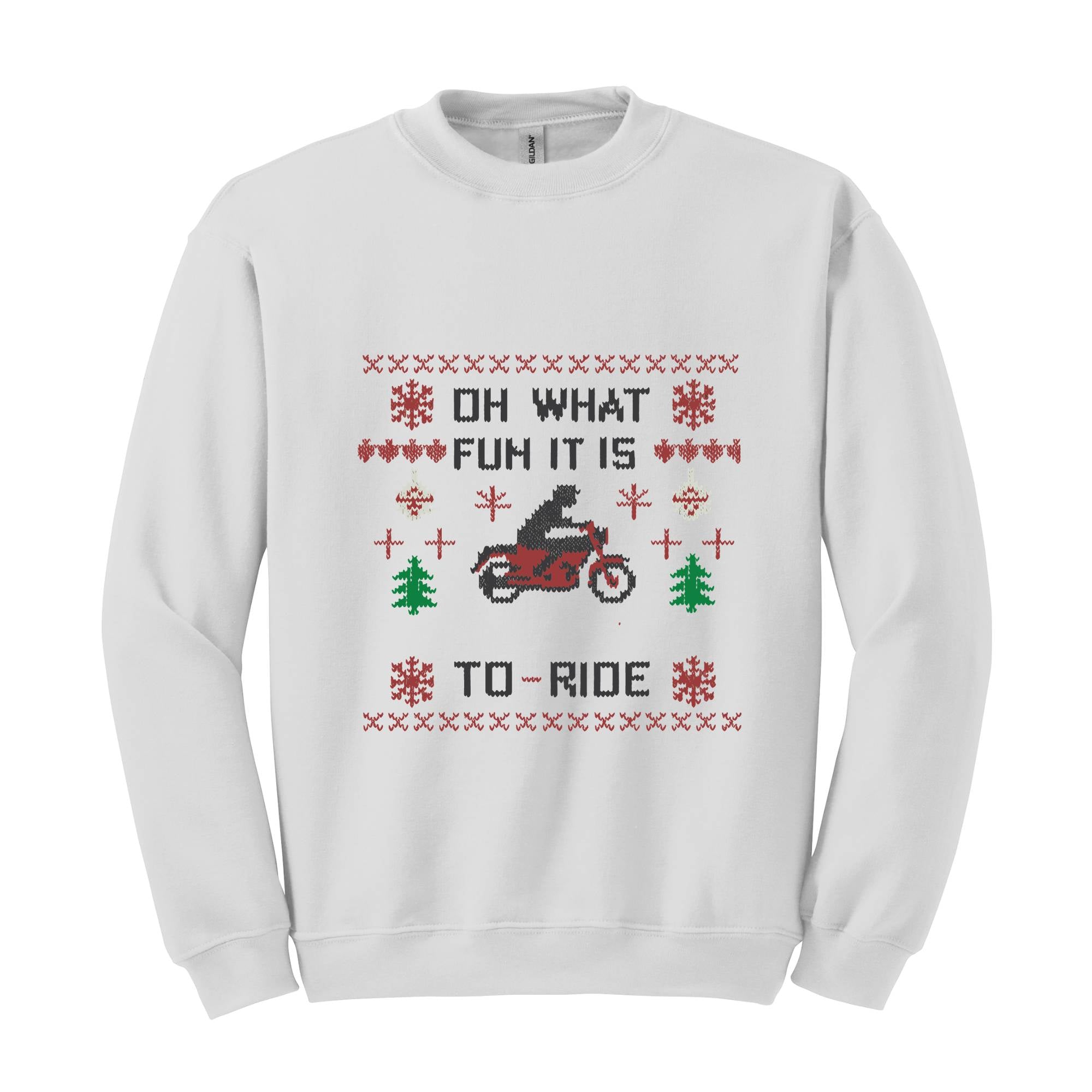 Oh What Fun It Is To Ride Motorcycle Sweatshirt, Gift for Biker, Funny Christmas Sweatshirt, Christmas Sweater, Motorcycling Shirts, Biking