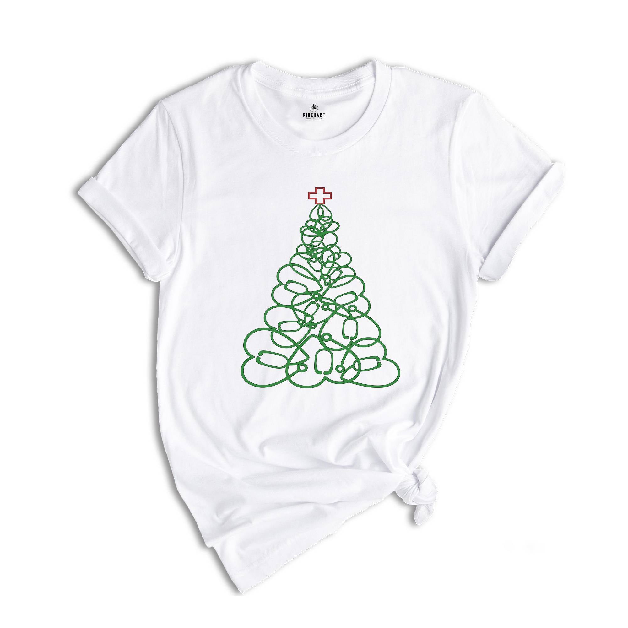 Nurse Christmas Tree T-Shirt, Stethoscope Tree Shirt, Nursing Shirt, Cute Christmas Tee, Christmas Doctor Gift