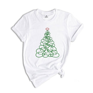 Nurse Christmas Tree T-Shirt, Stethoscope Tree Shirt, Nursing Shirt, Cute Christmas Tee, Christmas Doctor Gift