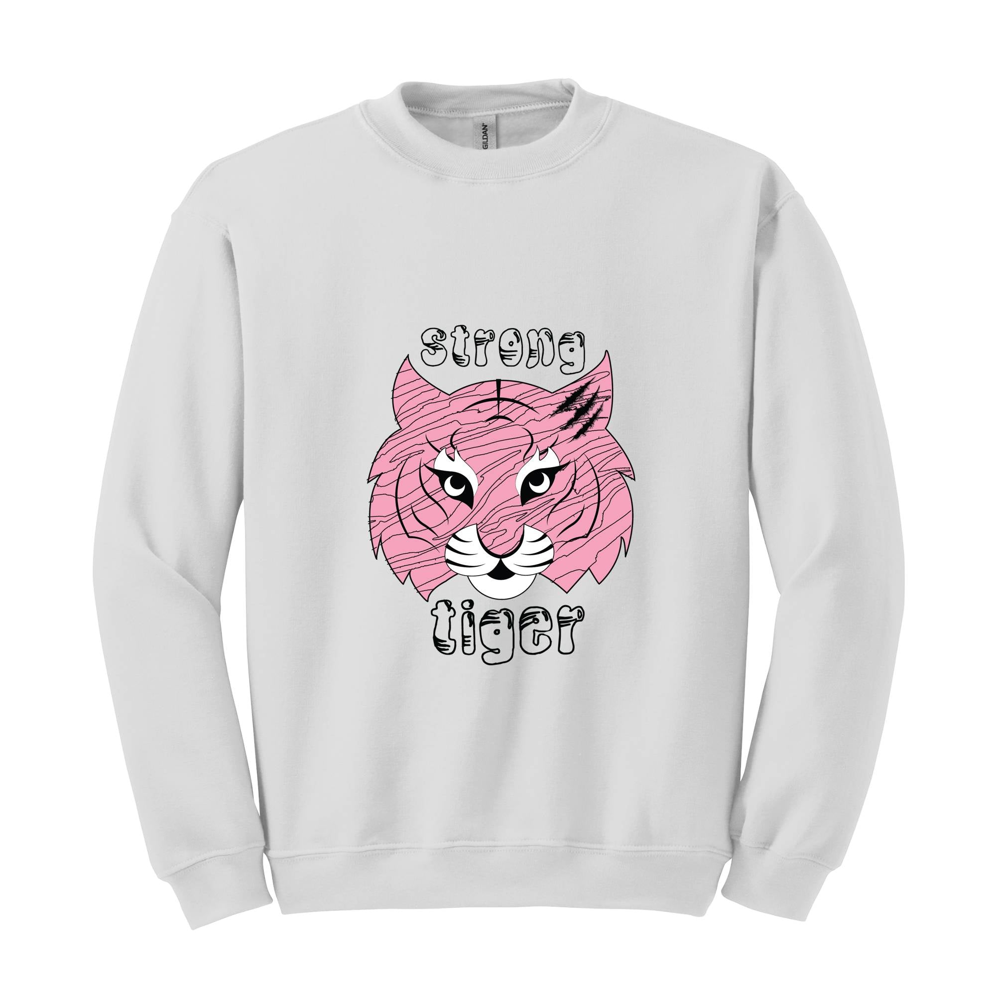 Tiger Sweater, Trendy Sweater, Pink Tiger, Resistance Tiger Sweatshirt, Strong Tiger Sweater, Strong and Resistant Qualities