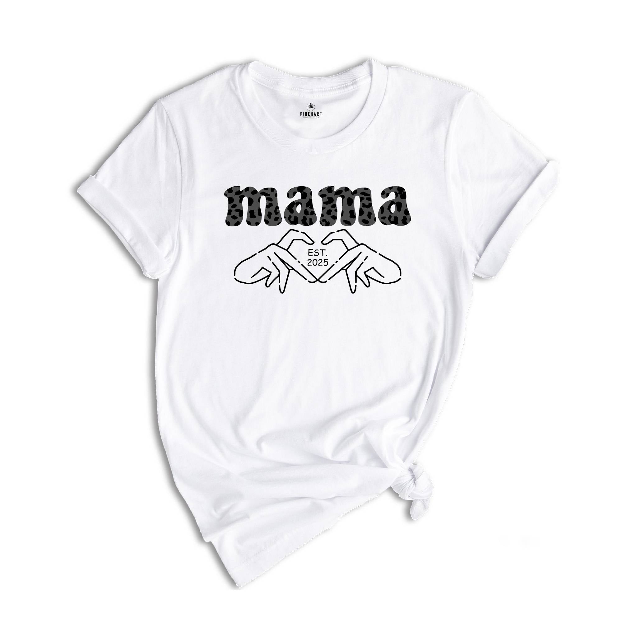 Custom Mama Shirt, Mothers Day Shirt, Mom Shirt, Personalized Mothers Day Gift, Gift For Mom, Single Mom Shirt, Finger Heart Shirt