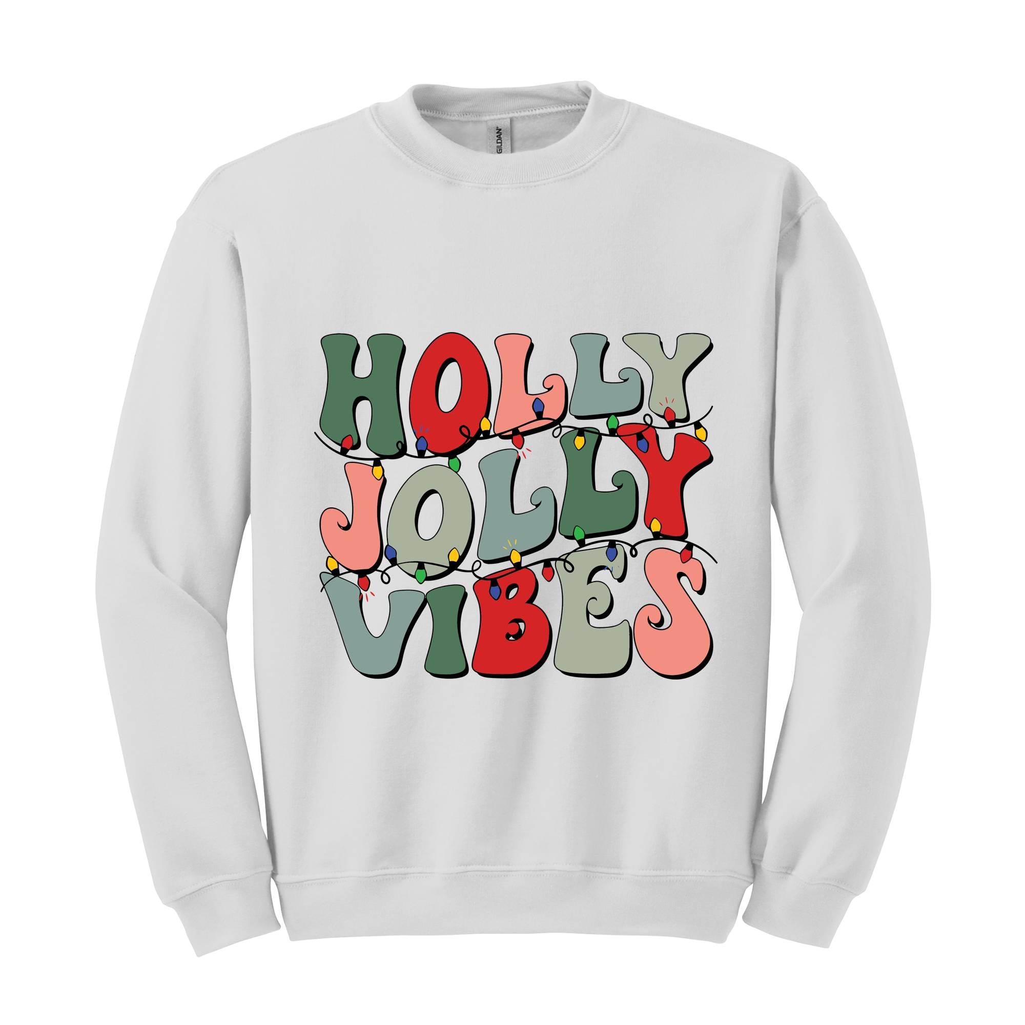 Holly Jolly Vibes Sweatshirt, Retro Christmas Sweatshirt, Christmas Vibes Sweatshirt, Groovy Christmas Sweatshirt, Christmas Vacation