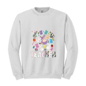 Teacher Easter Peeps Sweatshirt,Teacher Appreciation Hoodie, Gift For Teacher, Teaching Favorite Peeps Sweatshirt