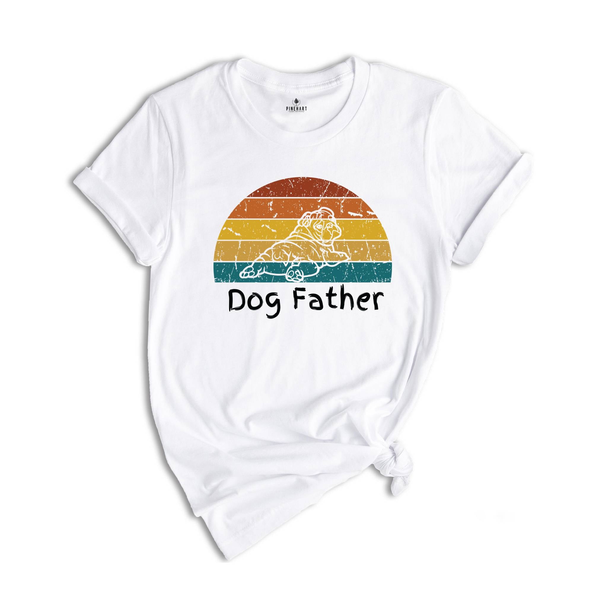 Retro Bulldog Father Shirt, Cute Bulldog Gift, Dog Lover Shirt, English Bulldog Lover Gift, Gift For Bulldog Dad