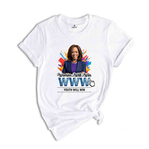 Women Will Win Shirt, Kamala Harris Shirt, 2024 Election T-Shirt, Feminist Shirt, Veto Kamala Shirt, President Kamala Shirt