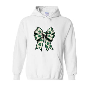 St Patrick's Day Bow Sweatshirt, St Patrick's Day Hoodie, Lucky Shamrock Hoodie, St Patrick's Gift, St Patty's Hoodie, Irish Bow Hoodie