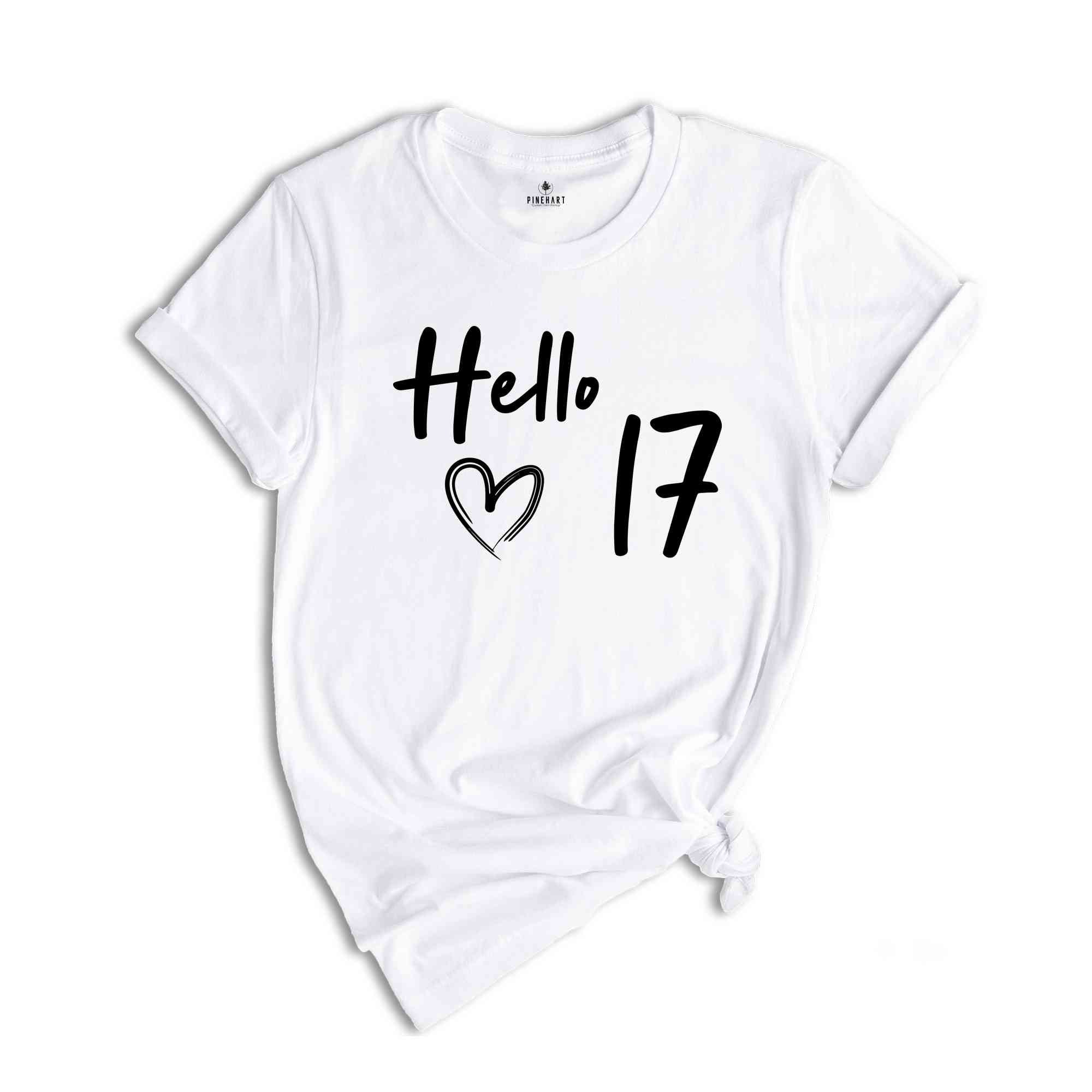 17th Birthday Shirt, Hello 17 T-Shirt, Born in 2007 shirt, 17th Birthday Gift, Eighteen And Fabulous, 2007 Birthday Shirt