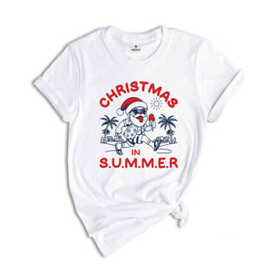 Christmas In Summer Shirt, Beach Christmas Tee, Xmas Vacation Tee, Summer Xmas Shirt, Summer Vibe Shirt, Summer Santa Shirt