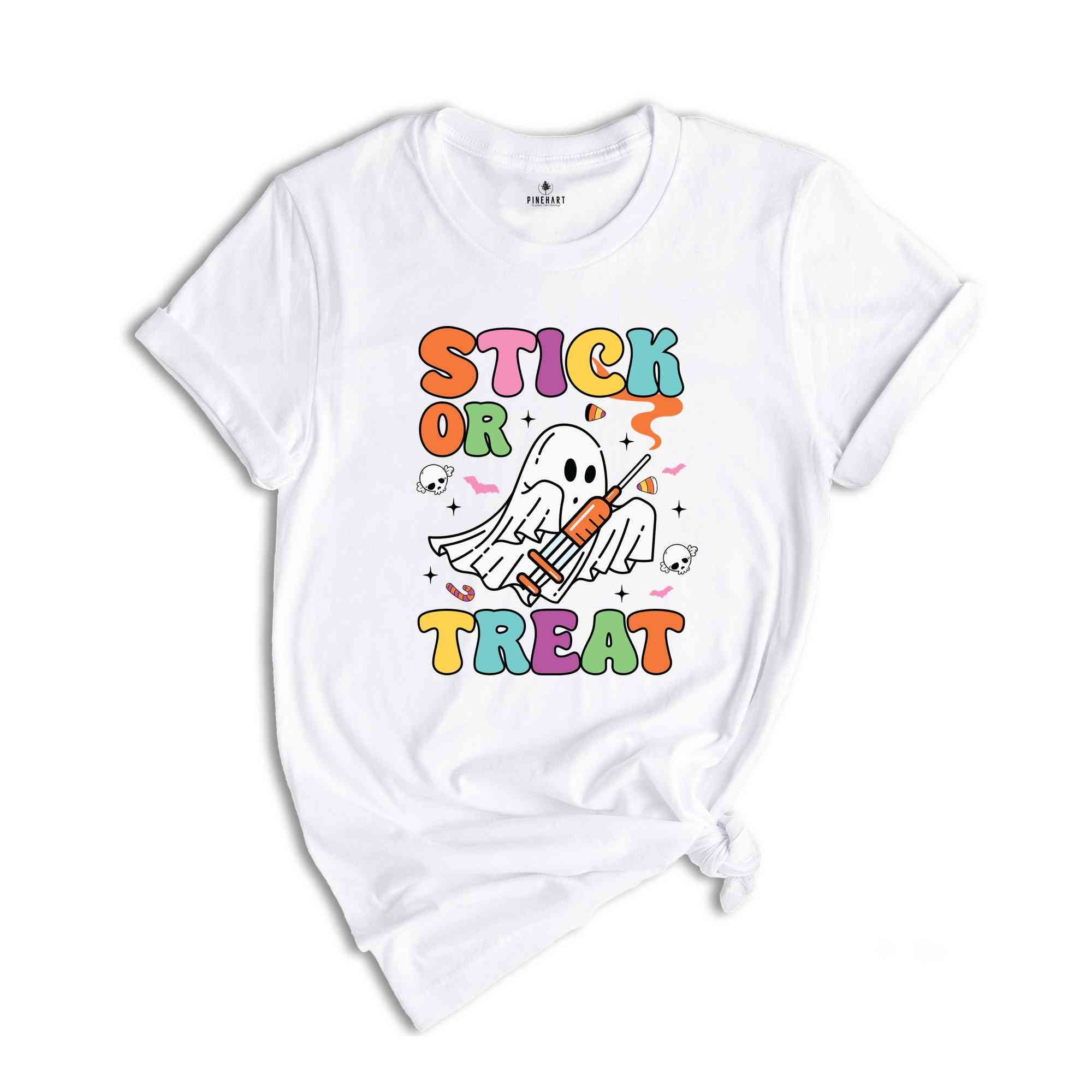 Stick Or Treat Shirt, Nurse Halloween Shirt, Nurse Ghost Shirt, Ghost Halloween Shirt, Halloween Gift, Spooky Season Shirt, Cute Nurse Gift