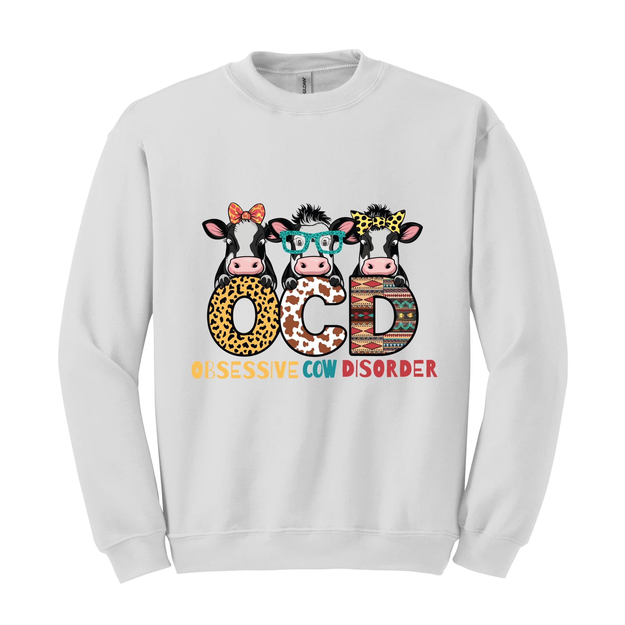 Obsessive Cow Disorder Hoodie, Cute Animal Lovers Sweatshirt, Colorful OCD Hoodie, Funny Cow Friends Sweatshirt, Animal Lovers Sweater