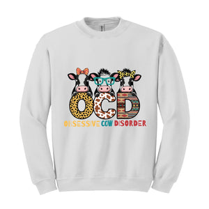 Obsessive Cow Disorder Hoodie, Cute Animal Lovers Sweatshirt, Colorful OCD Hoodie, Funny Cow Friends Sweatshirt, Animal Lovers Sweater