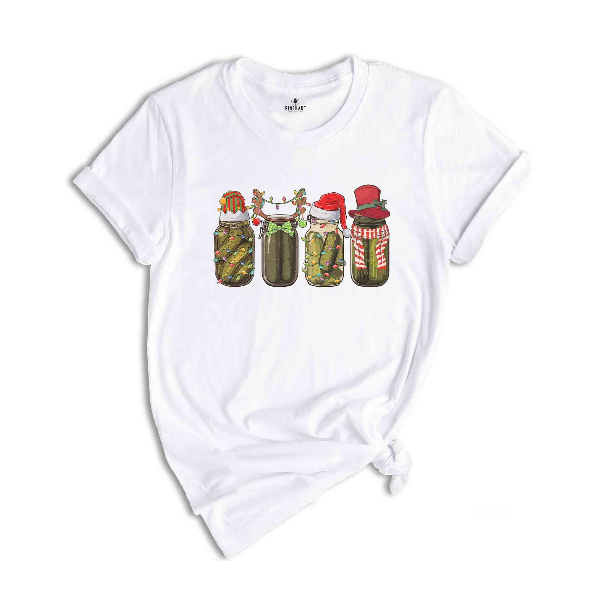 Canned Pickles Christmas Light Shirt, Pickle Lover Shirt, Pickle Jar Shirt, Canning Season Shirt, Christmas Food