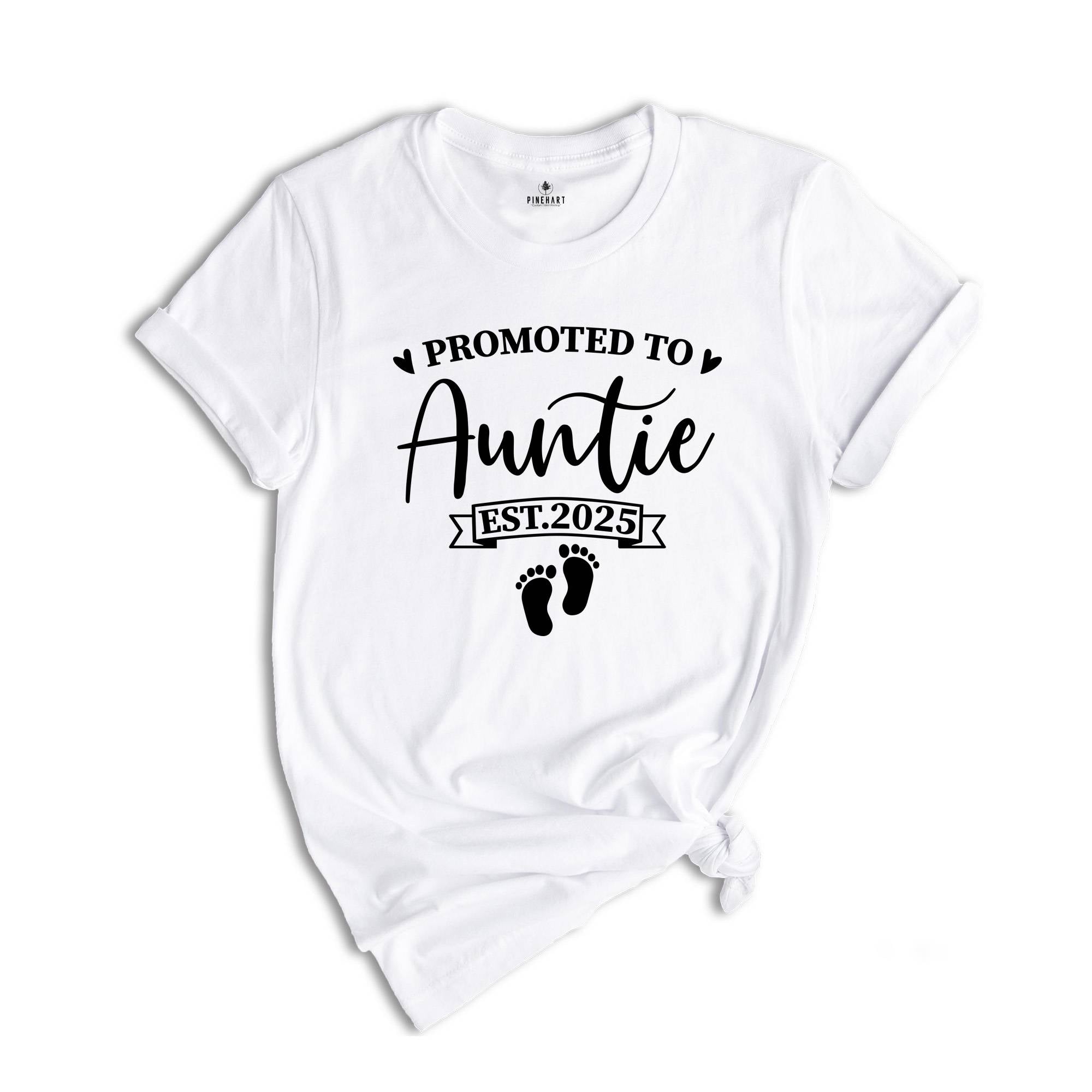 Baby Announcement, Promoted to Auntie, Promoted to Uncle Est. 2025, New Aunt Shirt, New Uncle Shirt, Pregnancy Reveal, Baby Reveal Shirts