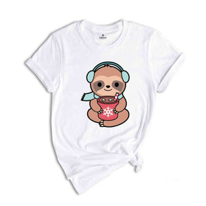 Christmas Kawaii Sloth Shirt, Cute Sloth Shirt, Sloth Lover Shirt, Holiday Apparel, Sloth Christmas Shirt, Merry Slothmas Shirt