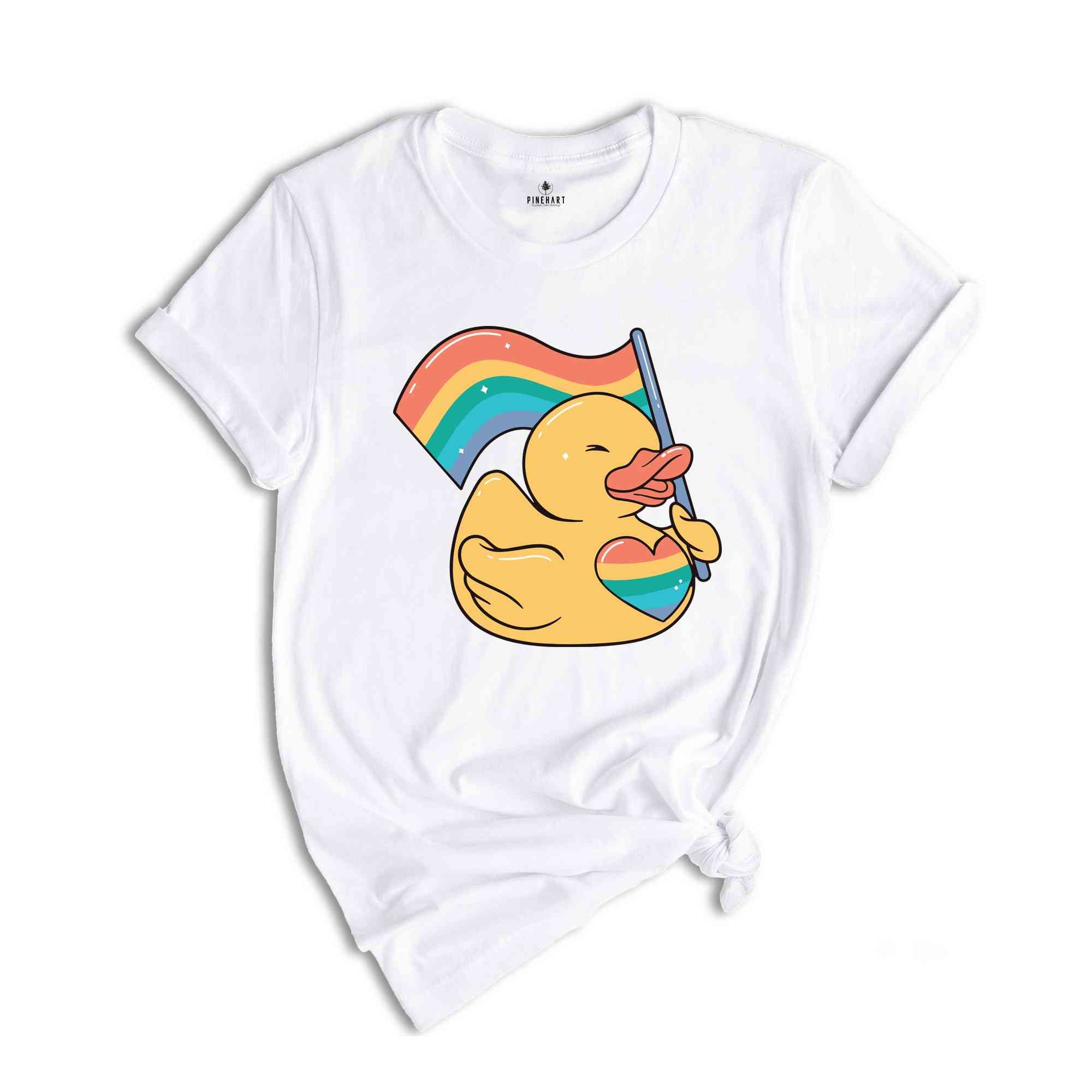 Cute Duck Shirt, Cute LGBT Shirt, LGBTQ Pride Shirt, Pride Ally Shirt, Pride Flag Shirt, Gay Shirt, Lesbian Shirt, Pride Shirt