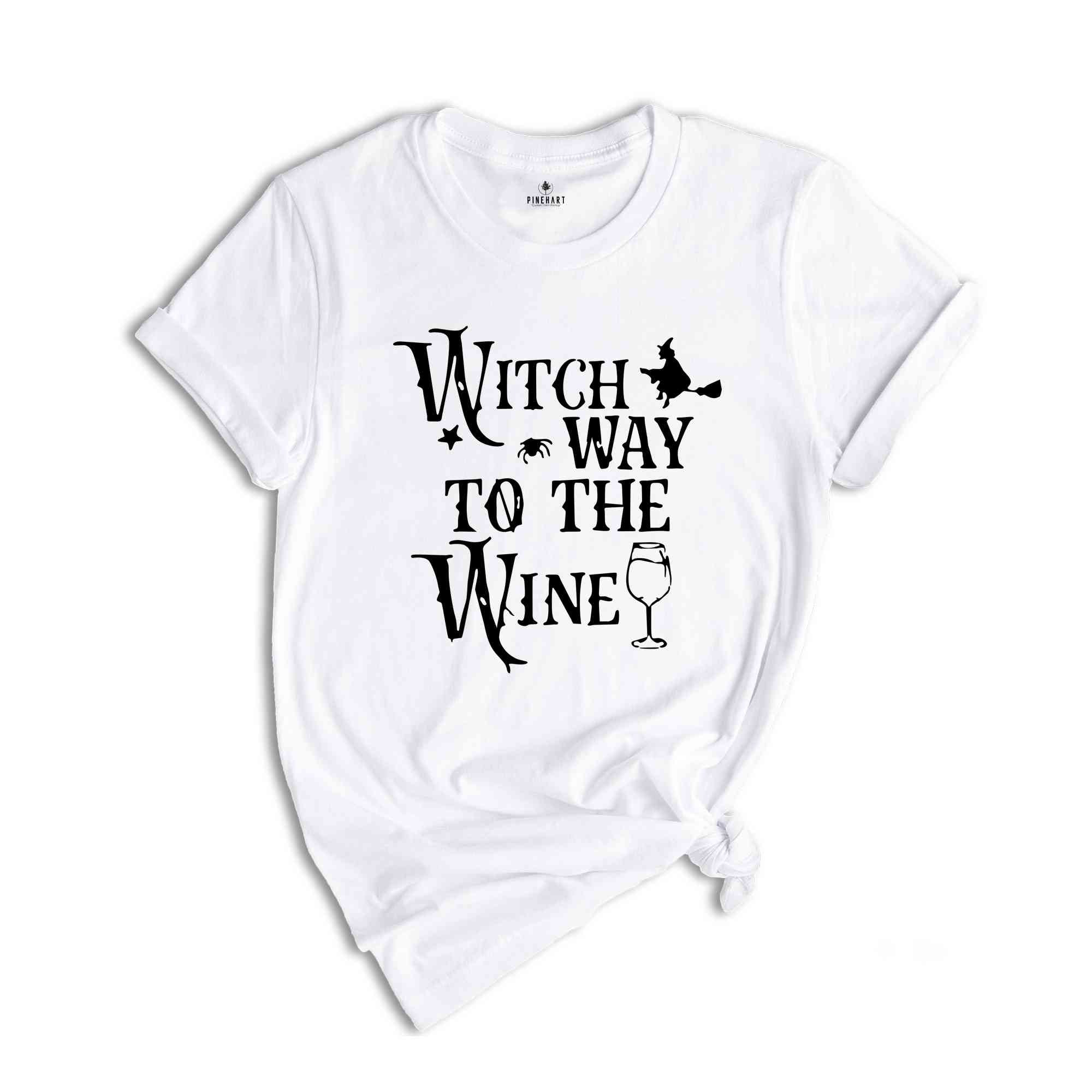 Witch Way To The Wine Shirt, Funny Halloween Shirts, Halloween Witch Shirt, Funny Wine Halloween Shirt, Halloween Sweatshirt, Wine Lover Tee