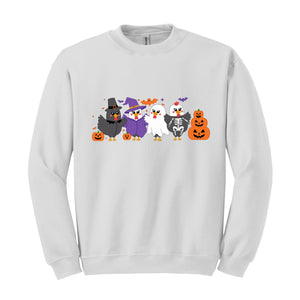 Halloween Chicken Sweatshirt, Chicken Lover Gift, Ghost Chickens Tee