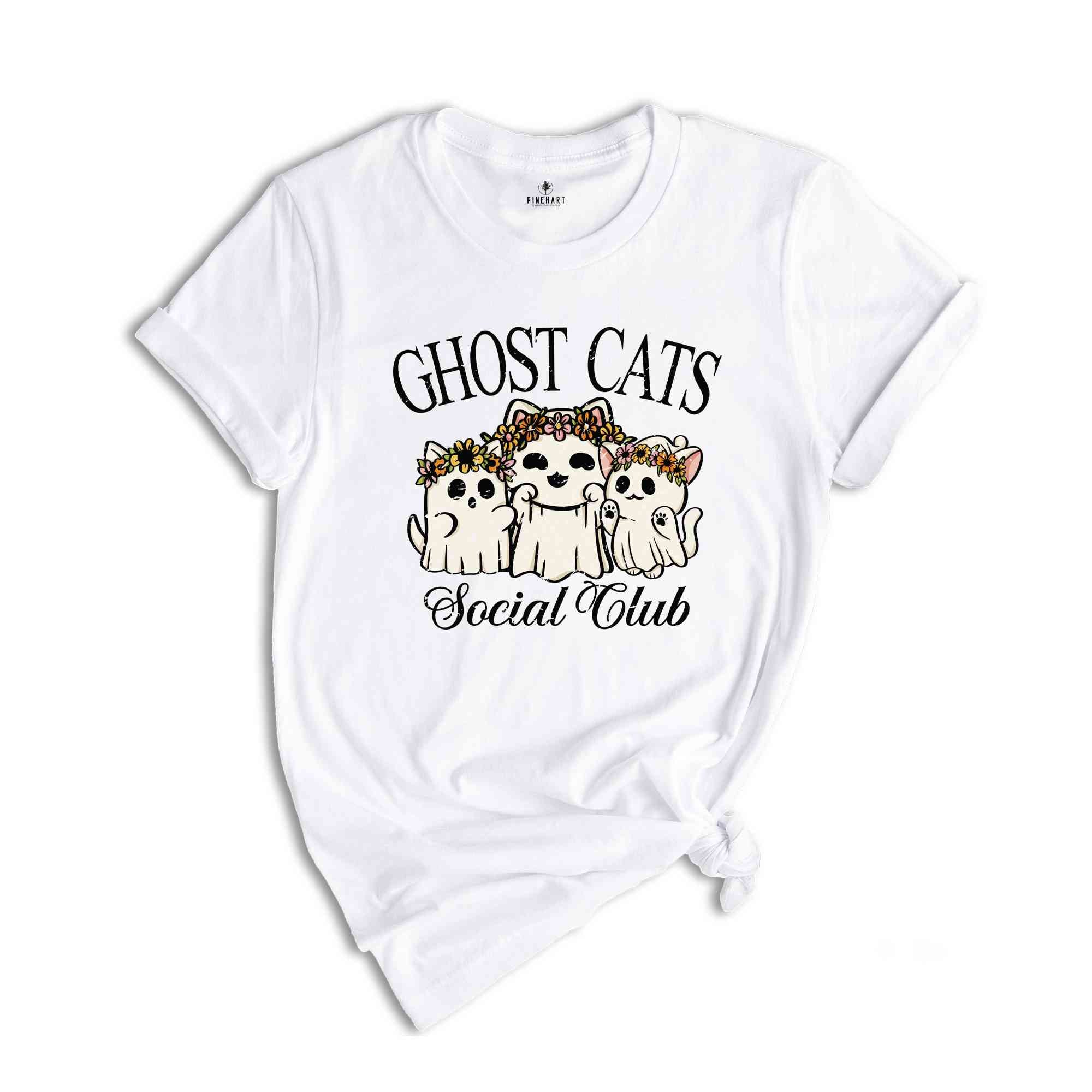 Ghost Cats Social Club Shirt, Cute Halloween Shirt, Halloween Mom Shirt, Cute Halloween Gift, Halloween Cat Shirt, Animal Lover Shirt