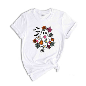 Retro Floral Ghost Halloween Shirt, Spooky Season Shirt, Halloween Party Shirt, Pumpkin Shirt, Halloween Shirt