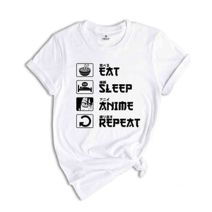 Eat Sleep Anime Repeat Shirt, Anime Shirt, Gift for Anime Lover, Gift for Anime Fan, Anime Otaku Shirt, Anime Sweatshirt, Cool Anime Shirt