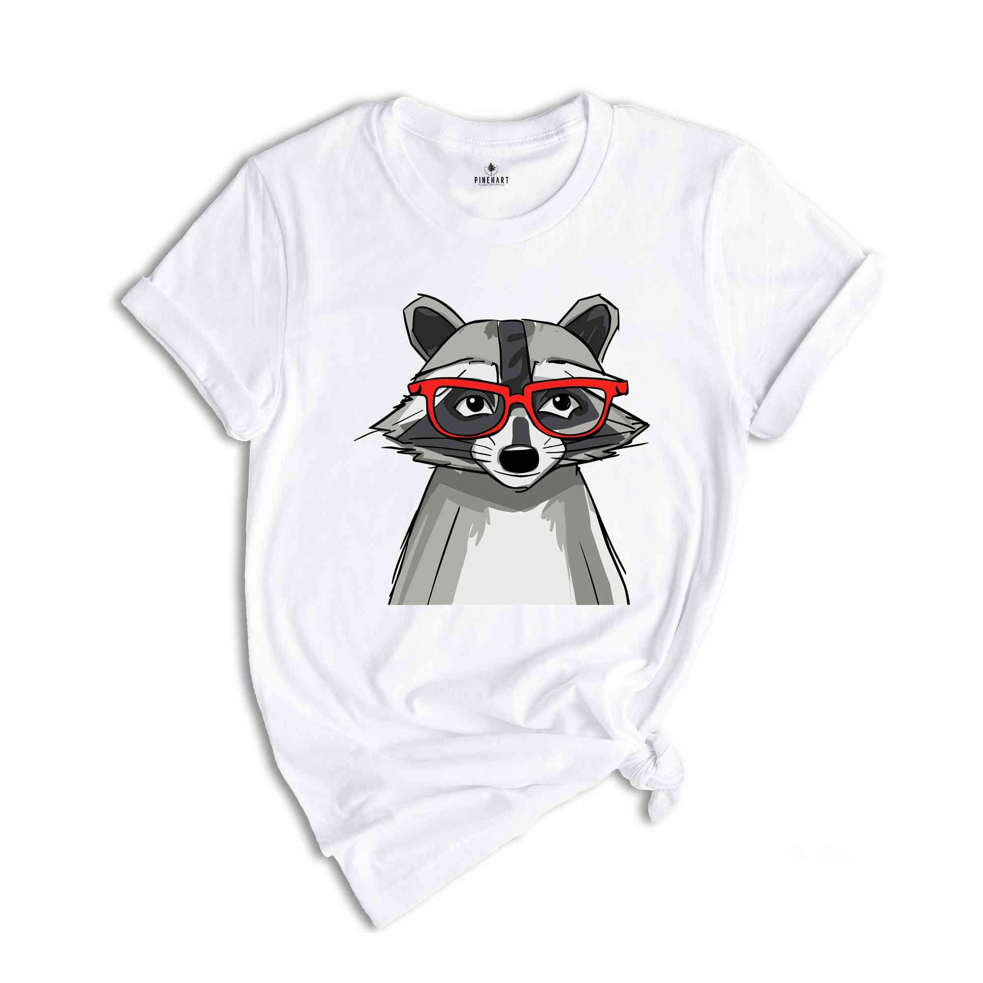 Raccoon Shirt, Cute Animal T-Shirt, Raccoon With Glasses, Raccoon Lover Shirt, Raccoon Gift, Raccoon Sweatshirt