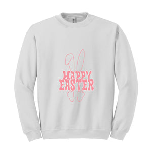 Happy Easter Sweatshirt, Easter Bunny Sweater, Cute Bunny Hoodie, Christian Easter Sweater, Easter Egg Hoodie