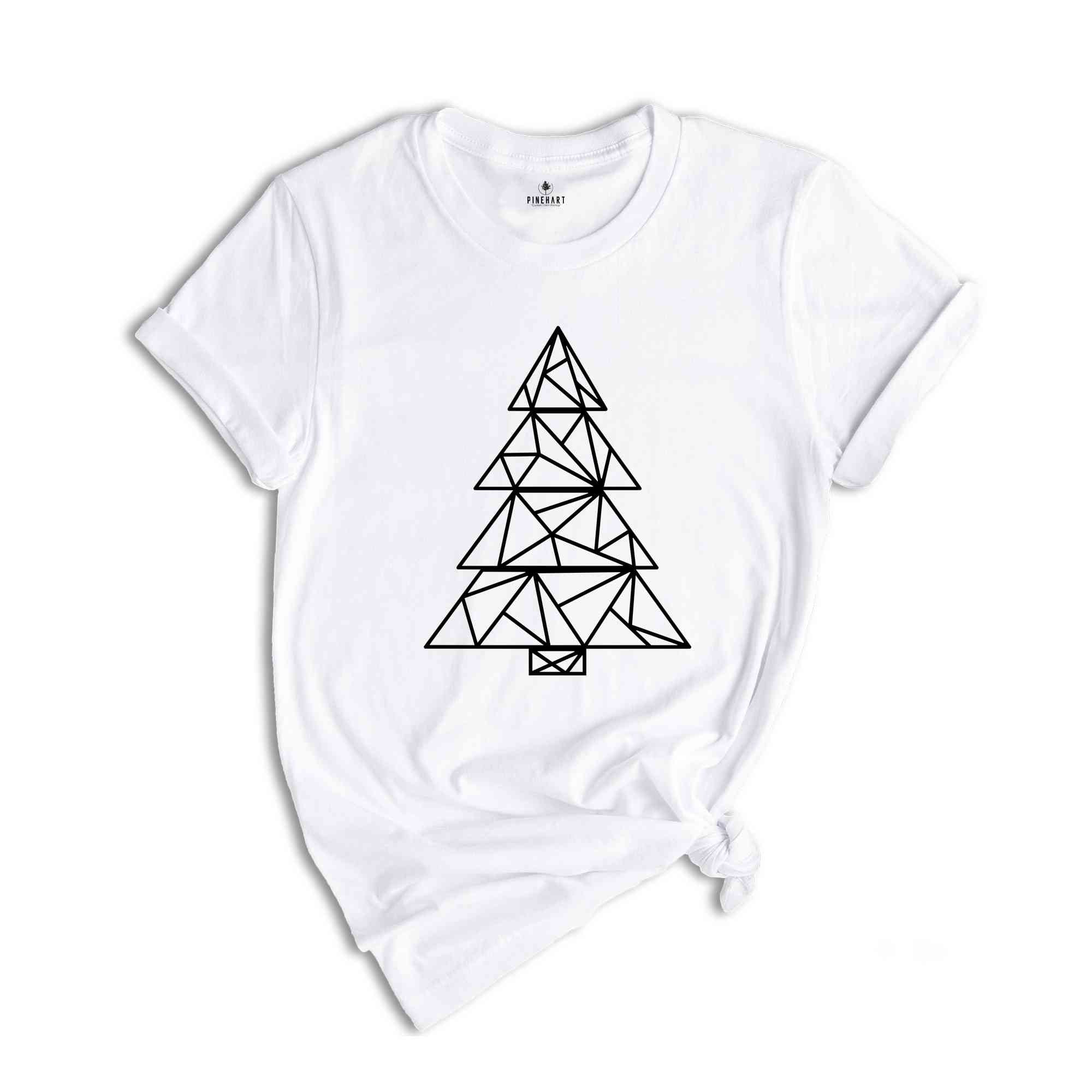 Geometric Christmas Tree Shirt, Christmas Shirt, Christmas Party Tee, Christmas Gift, Xmas Tee, Christmas Pine Tree Tee