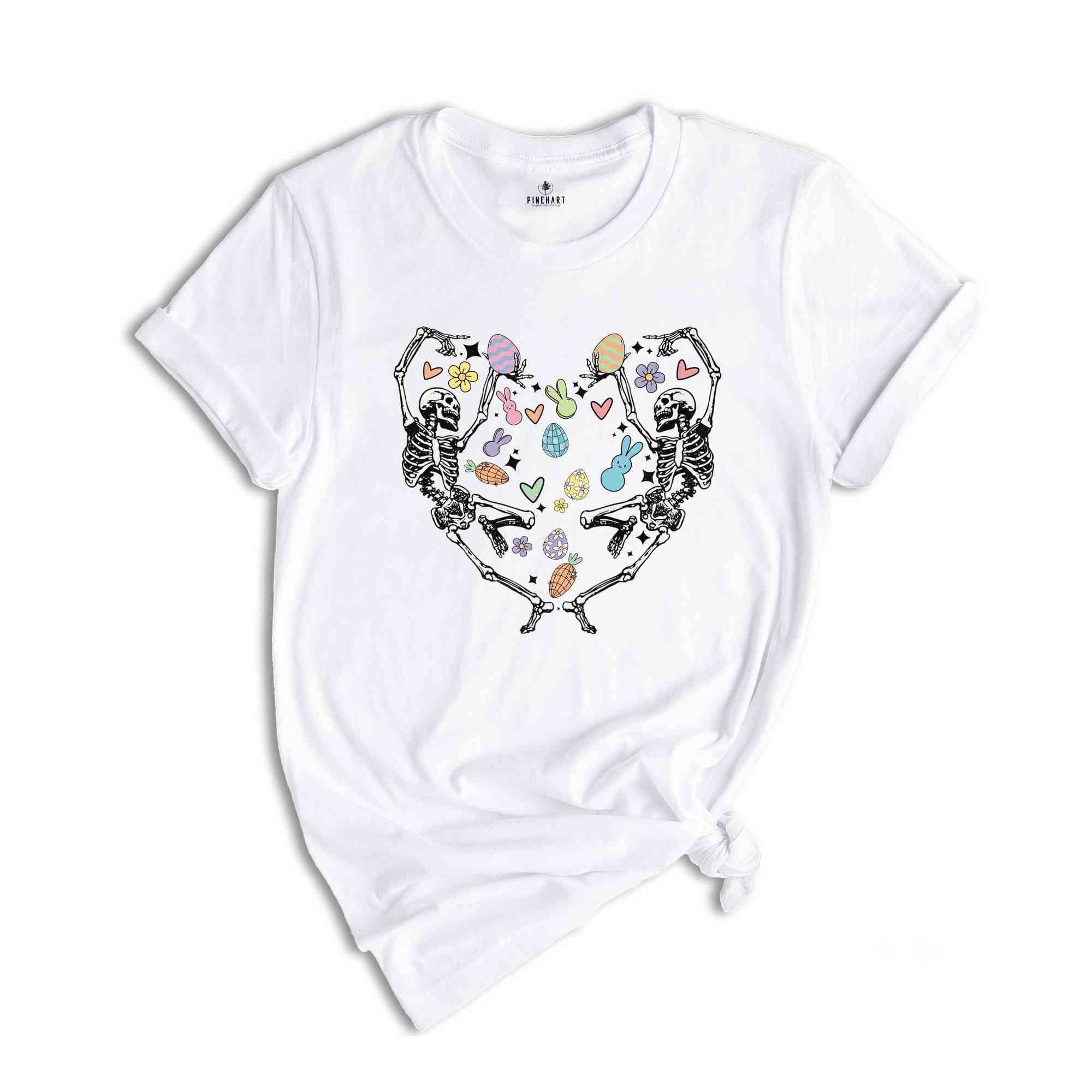 Cute Easter Skeleton Heart Shirt, Happy Easter Day, Easter Skeleton, Easter Heart Shirt, Easter Egg Hunt, Easter Clothing, Cute Easter Shirt