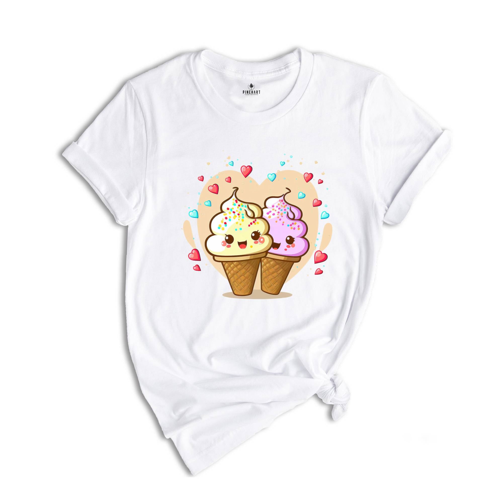 Valentines Day Ice Cream Shirt, Cute Couple T-shirt, Valentines Day Gift, Funny Ice Cream Tee, Cute Girlfriend Gift