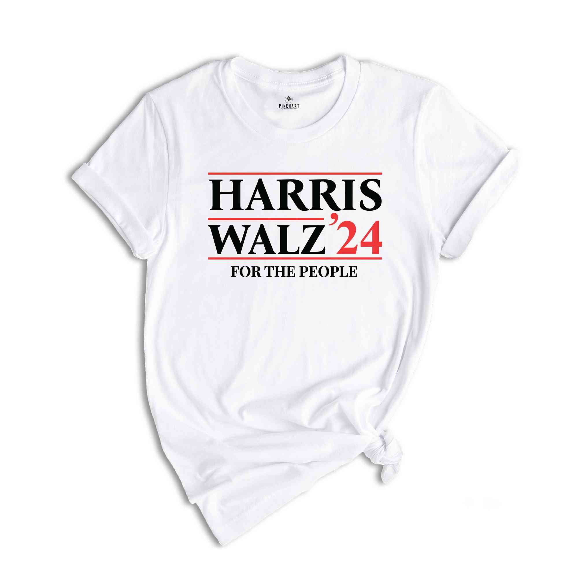 Harris Walz 24 For The People Shirt, Madam President Election T-Shirt, Retro Voting Tee, Democrat Gift For Kamala Harris Supporters