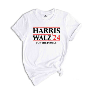 Harris Walz 24 For The People Shirt, Madam President Election T-Shirt, Retro Voting Tee, Democrat Gift For Kamala Harris Supporters