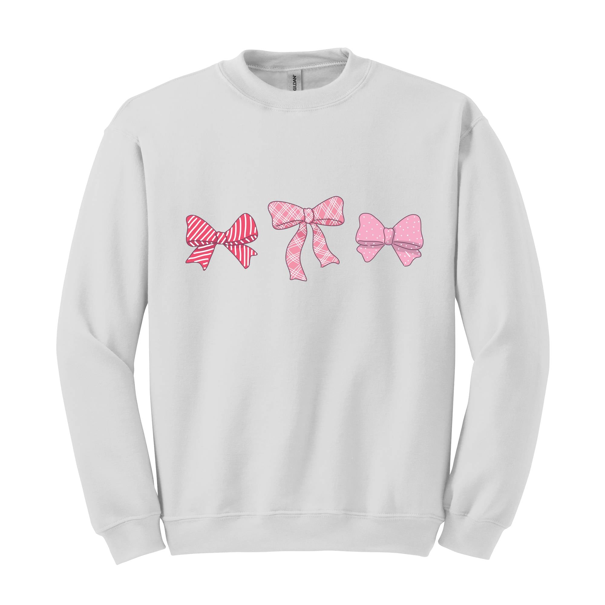 Cute Pink Ribbons Sweatshirt, Pink Bows Sweatshirt, Coquette Bows Core Sweatshirt, Pink Sweatshirt, Pink Core Hoodie