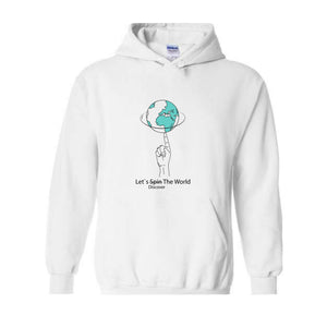 Lets Discover the World Hoodie , Earth Hoodie , Funny Earth Hoodie , The World Hoodie , Earth Back Hoodie , Hand with Earth